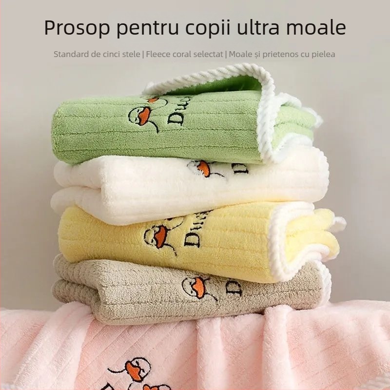 Prosop de față pentru copii din coral fleece, cu margine cusută, 150D, personalizabil, pentru bebeluși