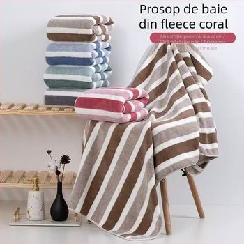 Le yao prosop de baie pentru copii din fleece coral, cu dungi, 150D fir, 140–170 g, tiv și jacquard
