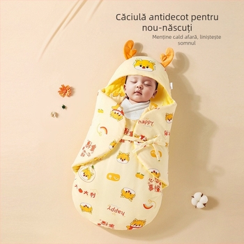 Swaddle pentru bebeluși cu model de fluture – poliester-bumbac, pentru nou-născuți, utilizare iarnă și toamnă.