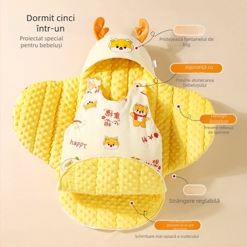 Swaddle pentru bebeluși cu model de fluture – poliester-bumbac, pentru nou-născuți, utilizare iarnă și toamnă.