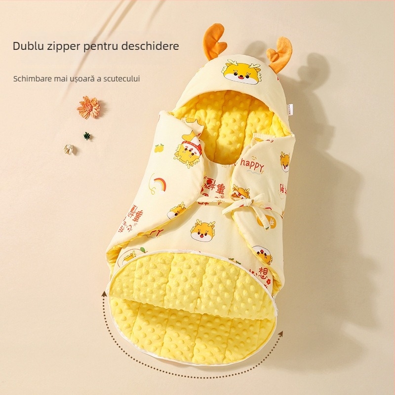 Swaddle pentru bebeluși cu model de fluture – poliester-bumbac, pentru nou-născuți, utilizare iarnă și toamnă.