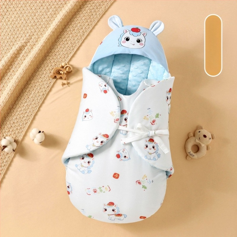 Swaddle pentru bebeluși cu model de fluture – poliester-bumbac, pentru nou-născuți, utilizare iarnă și toamnă.