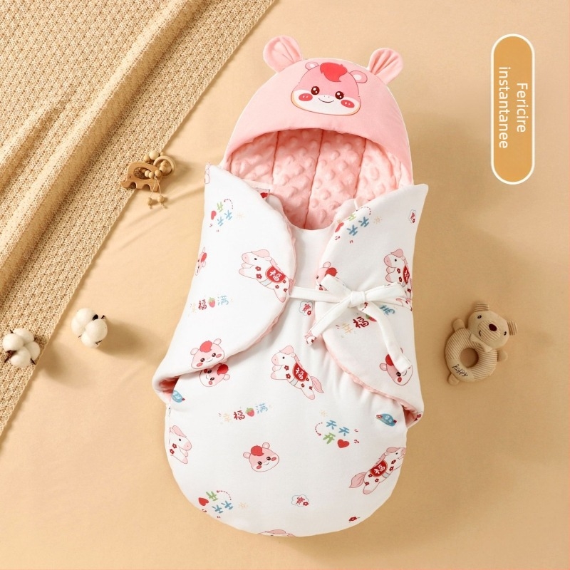 Swaddle pentru bebeluși cu model de fluture – poliester-bumbac, pentru nou-născuți, utilizare iarnă și toamnă.