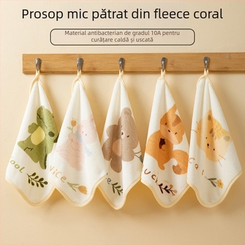 Prosop pentru copii antibacterian din fleece coral, 150D, țesătură simplă