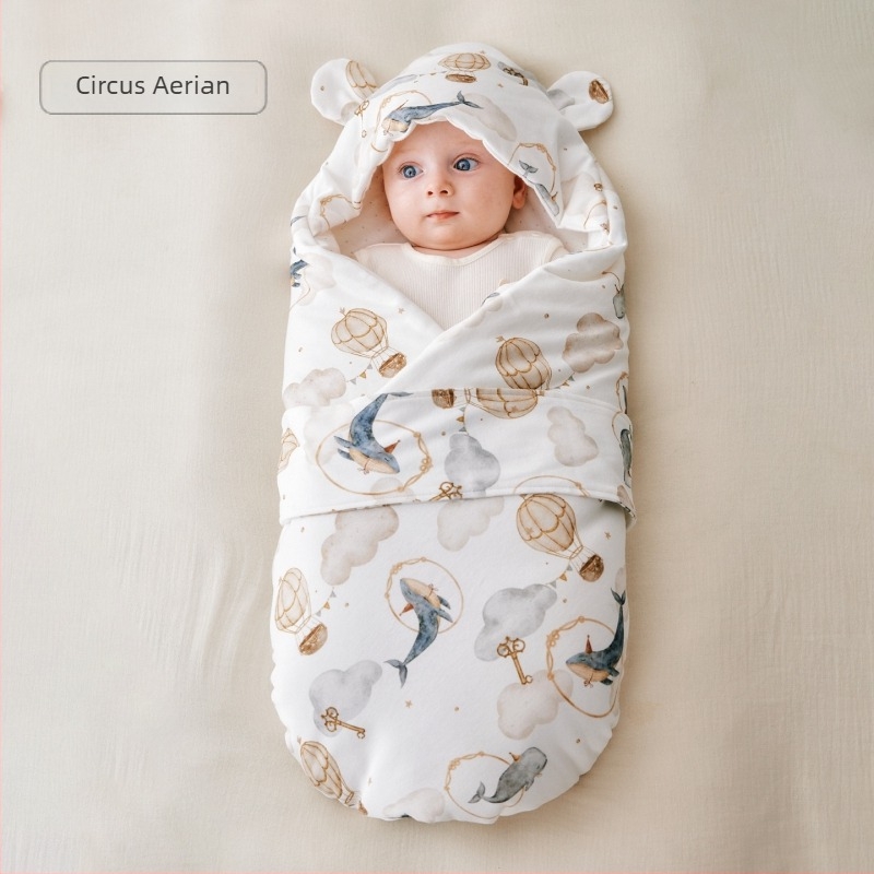 Pătură de înfășat din bumbac pentru nou-născuți – patru anotimpuri, model animale/desene animate, Siguranță Clasa A