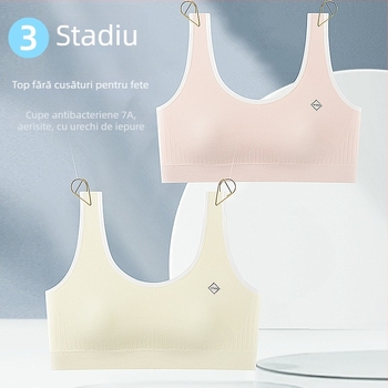 Top tub din bumbac – 70–80% bumbac, cupe moldate ultra-subțiri 1/2, respirabil, fără cusături, confortabil