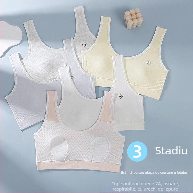 Top tub din bumbac – 70–80% bumbac, cupe moldate ultra-subțiri 1/2, respirabil, fără cusături, confortabil