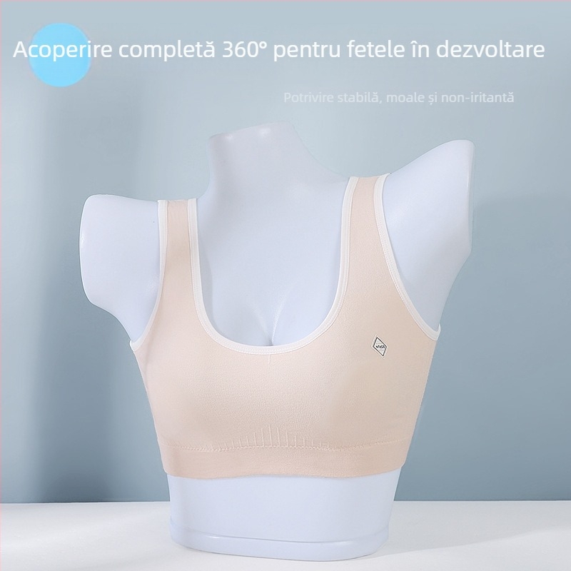 Top tub din bumbac – 70–80% bumbac, cupe moldate ultra-subțiri 1/2, respirabil, fără cusături, confortabil