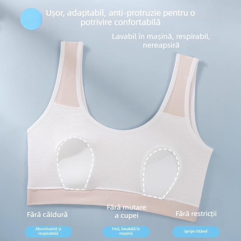 Top tub din bumbac – 70–80% bumbac, cupe moldate ultra-subțiri 1/2, respirabil, fără cusături, confortabil