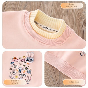 Hanorac din bumbac pentru fete, stil casual, 60% bumbac, pentru 3–8 ani, Iarna 2024