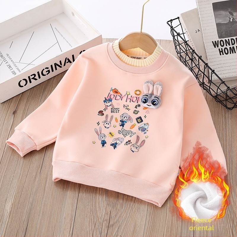 Hanorac din bumbac pentru fete, stil casual, 60% bumbac, pentru 3–8 ani, Iarna 2024