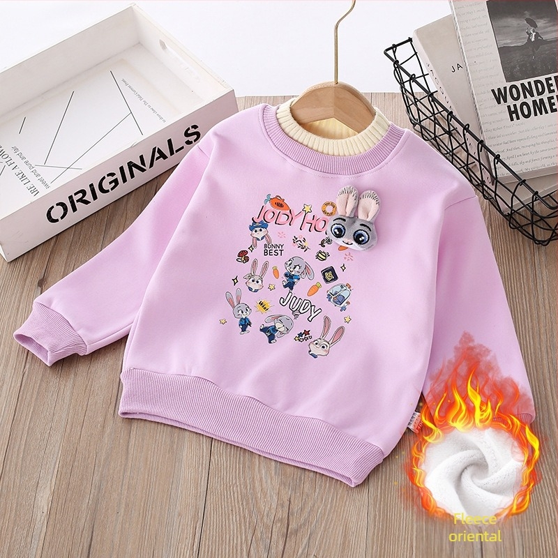 Hanorac din bumbac pentru fete, stil casual, 60% bumbac, pentru 3–8 ani, Iarna 2024