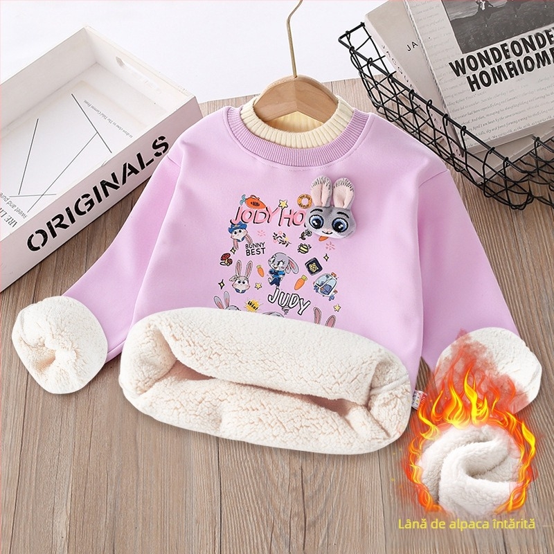 Hanorac din bumbac pentru fete, stil casual, 60% bumbac, pentru 3–8 ani, Iarna 2024