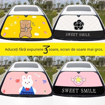 Umbrelă de soare pentru mașină din Oxford, montaj cu ventuză, potrivire generală, imprimare logo, personalizare