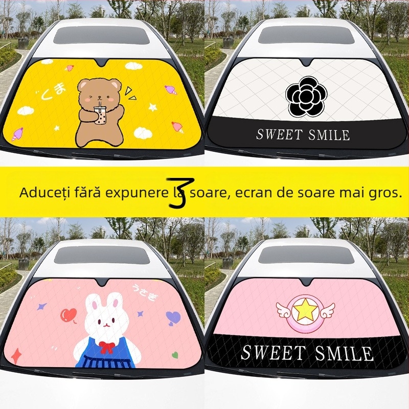 Umbrelă de soare pentru mașină din Oxford, montaj cu ventuză, potrivire generală, imprimare logo, personalizare