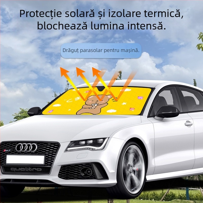 Umbrelă de soare pentru mașină din Oxford, montaj cu ventuză, potrivire generală, imprimare logo, personalizare