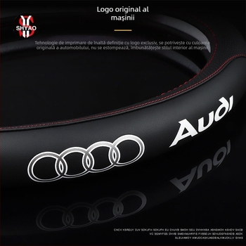 Husă volan din piele naturală – universală, patru anotimpuri, antiderapant, instalare pentru vehicule speciale