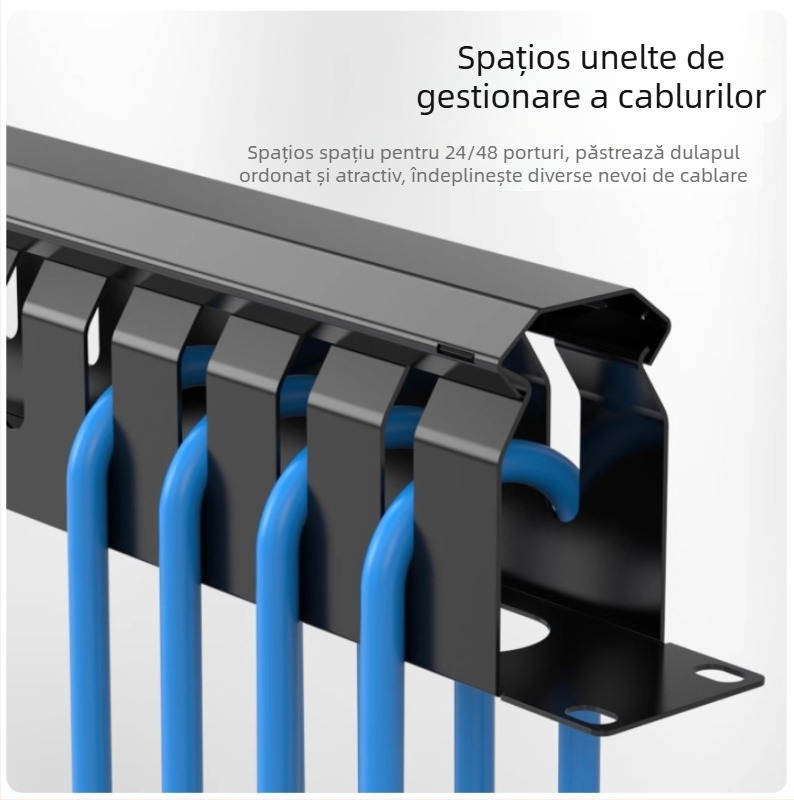 Dulap de gestionare a cablurilor, 12/24-porturi, anticoroziv, capacitate mare, pentru cabluri telefonice și de rețea