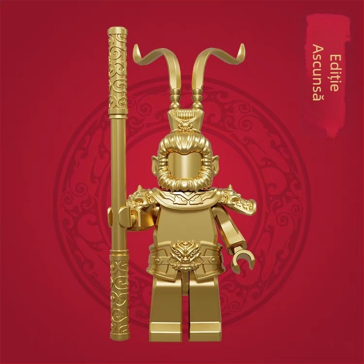Set de figurițe mini-construit Monkey King și Guanyin, plastic ABS, până la 38 piese, pentru vârsta 7–14