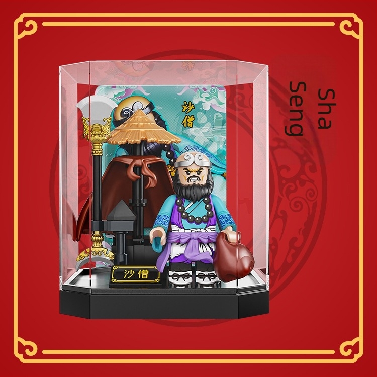 Set de figurițe mini-construit Monkey King și Guanyin, plastic ABS, până la 38 piese, pentru vârsta 7–14