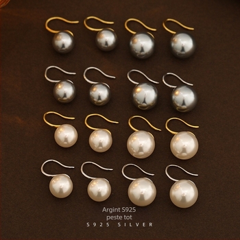 Cercei din argint 925, perlă rotundă, formă U, stil retro – literatură și artă, Under the Banyan Tree