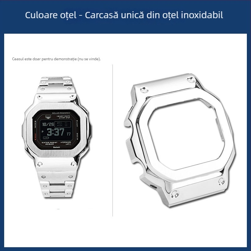 Hendry Casio seria DW-H5600 pătrat mic, carcasă și curea din oțel inoxidabil modificate