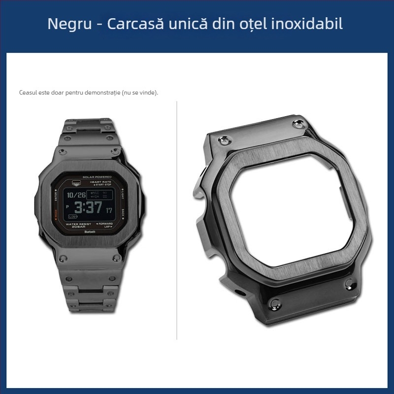 Hendry Casio seria DW-H5600 pătrat mic, carcasă și curea din oțel inoxidabil modificate