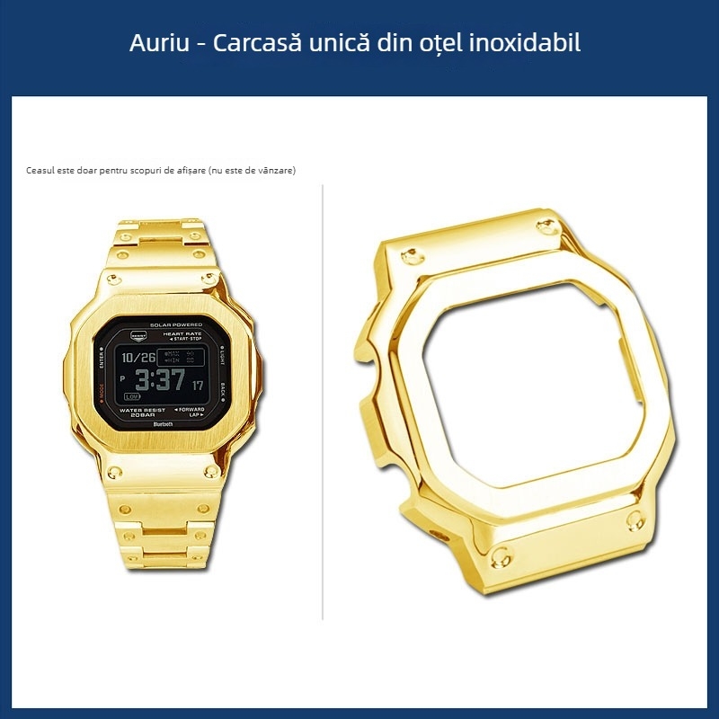 Hendry Casio seria DW-H5600 pătrat mic, carcasă și curea din oțel inoxidabil modificate