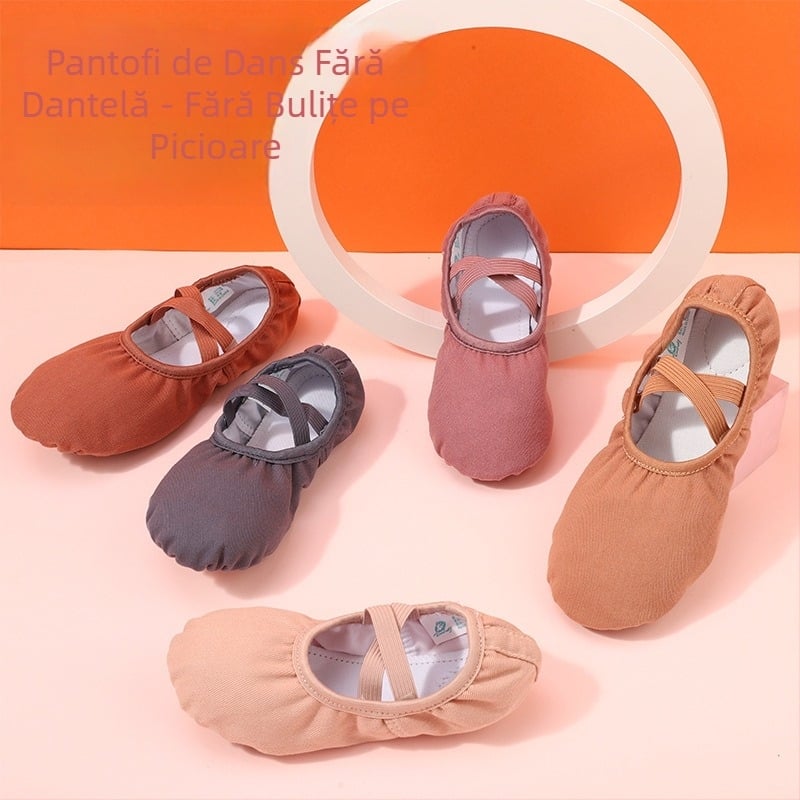 Pantofi de dans cu partea superioară din canvas și bumbac, talpă elastică moale, unisex pentru adulți, potriviți pentru balet, dans modern și dans latino.