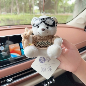 Pandantiv auto cu ursuleț plușat pentru aromaterapie, decor interior – stil desen animat, ornamente auto