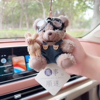 Pandantiv auto cu ursuleț plușat pentru aromaterapie, decor interior – stil desen animat, ornamente auto