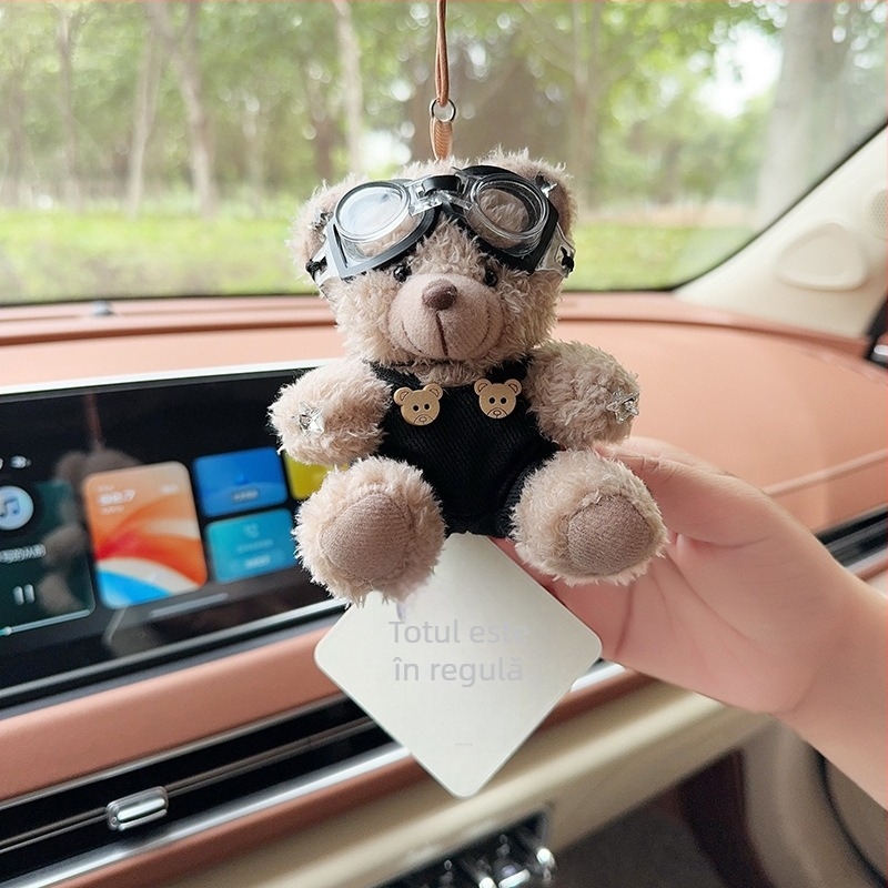 Pandantiv auto cu ursuleț plușat pentru aromaterapie, decor interior – stil desen animat, ornamente auto