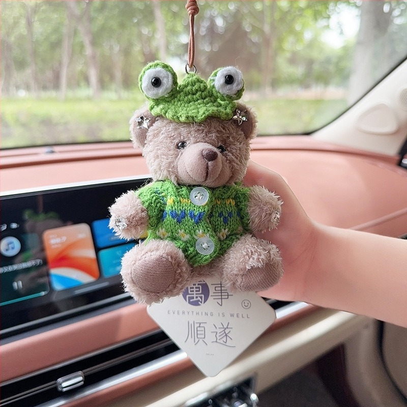 Pandantiv auto cu ursuleț plușat pentru aromaterapie, decor interior – stil desen animat, ornamente auto