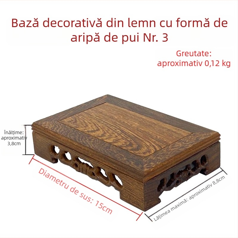Bază clasică din lemn pentru sculptură, cu prelucrare personalizabilă, sculptură prin cioplire, pentru statuia Buddha, ceainic și ghivece