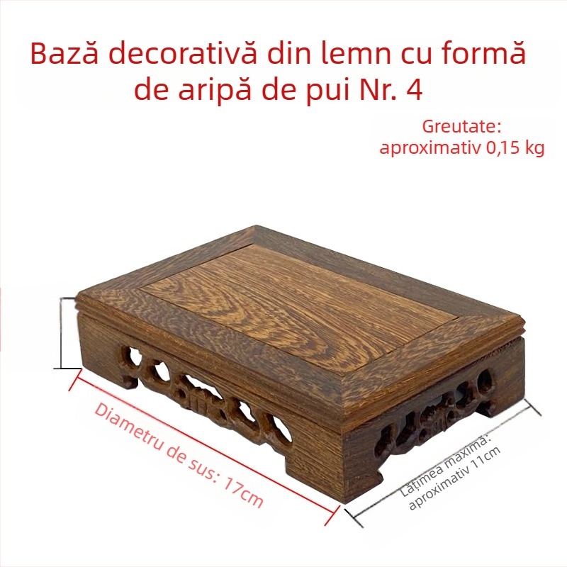 Bază clasică din lemn pentru sculptură, cu prelucrare personalizabilă, sculptură prin cioplire, pentru statuia Buddha, ceainic și ghivece