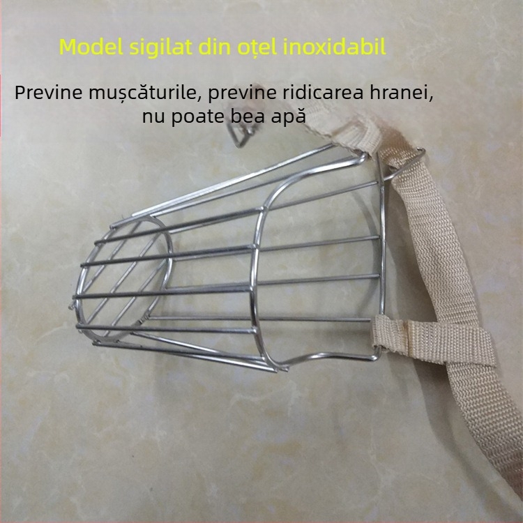 Botniță pentru câini din oțel inoxidabil, cu funcție de alimentare cu apă, pentru rase mari și medii