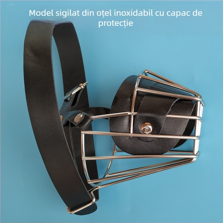 Botniță pentru câini din oțel inoxidabil, cu funcție de alimentare cu apă, pentru rase mari și medii