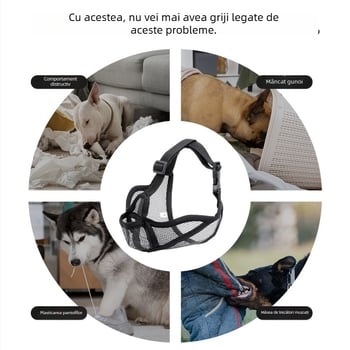 Botniță Belu pentru Câini, Poliester, Respirabilă, Anti-lătrat și Anti- mușcare