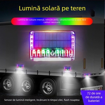 Lumină LED pentru ceață – lampă strob solar cu atingere, a patra generație; sursă LED; durată de viață 50.000 ore; pentru camioane mari, semi-remorci, remorci, utilaje, autobuze, motociclete