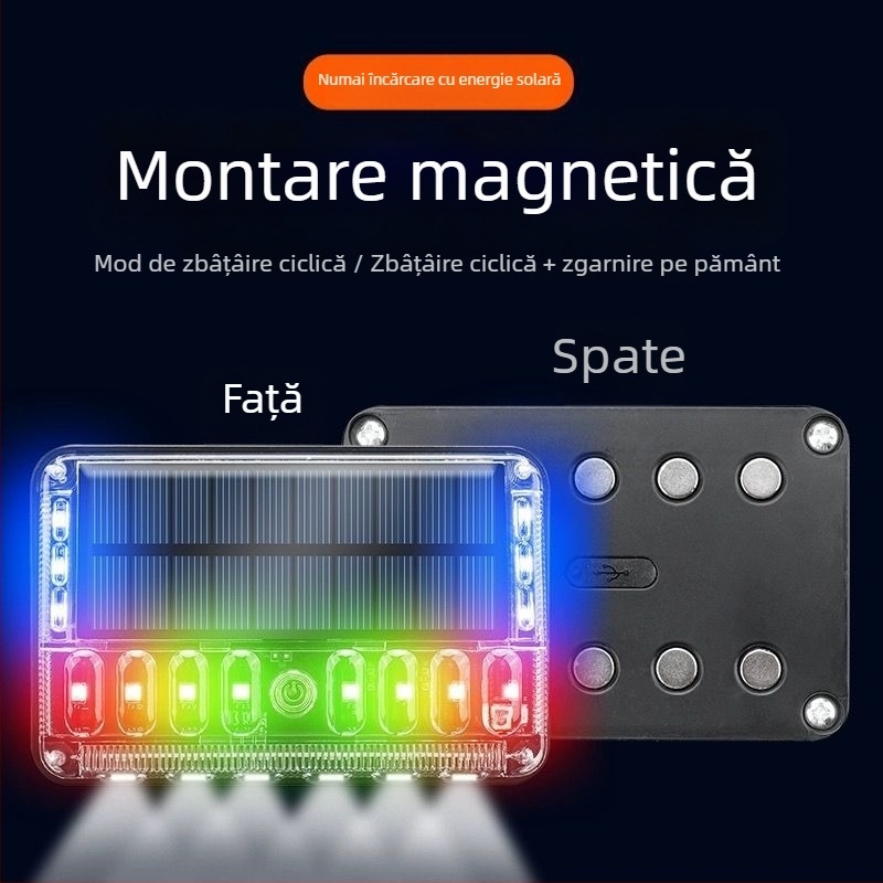 Lumină LED pentru ceață – lampă strob solar cu atingere, a patra generație; sursă LED; durată de viață 50.000 ore; pentru camioane mari, semi-remorci, remorci, utilaje, autobuze, motociclete