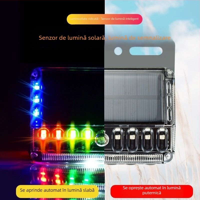 Lumină LED pentru ceață – lampă strob solar cu atingere, a patra generație; sursă LED; durată de viață 50.000 ore; pentru camioane mari, semi-remorci, remorci, utilaje, autobuze, motociclete