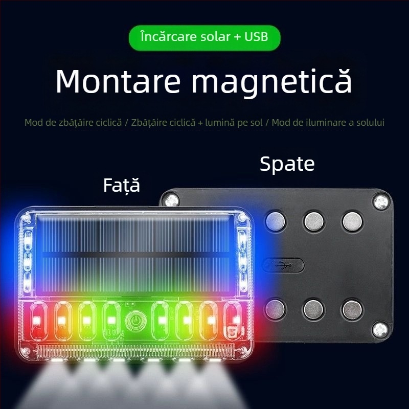 Lumină LED pentru ceață – lampă strob solar cu atingere, a patra generație; sursă LED; durată de viață 50.000 ore; pentru camioane mari, semi-remorci, remorci, utilaje, autobuze, motociclete