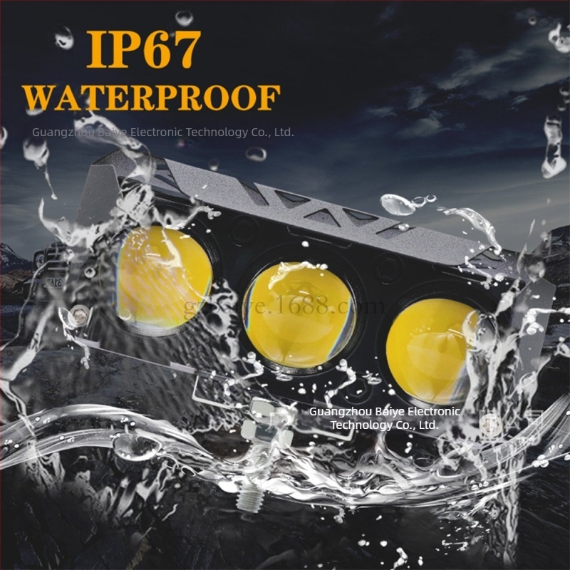 Proiector motocicletă, lentilă focalizată, 30W, 9-80V, 3000 lm, IP67, corp din aluminiu de aviație