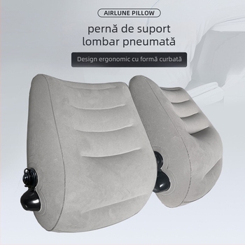 Pernă lombară gonflabilă cu suprafață PVC flocking, model MF1025, personalizabilă, greutate 0.19 kg