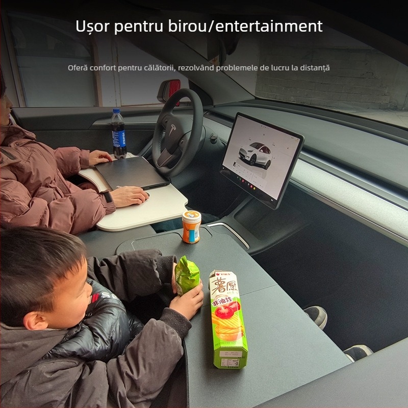 Masă pliabilă auto – rotativă, multifuncțională, montaj încorporat, universală