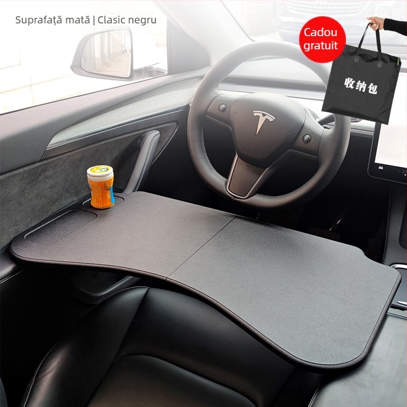 Masă pliabilă auto – rotativă, multifuncțională, montaj încorporat, universală