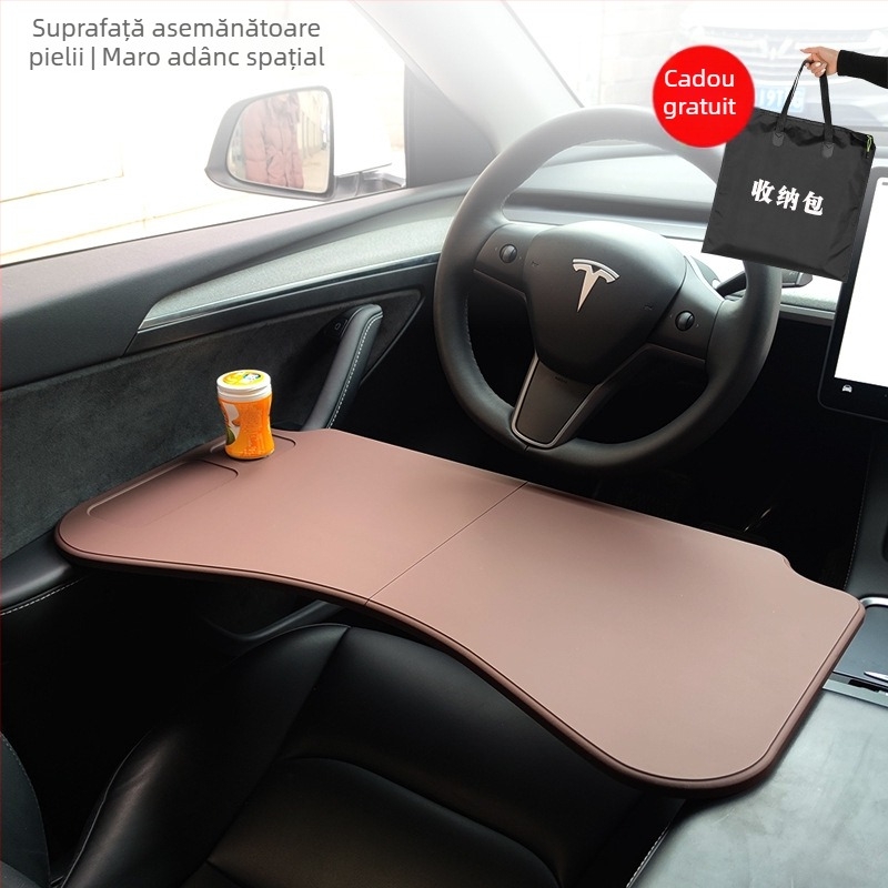 Masă pliabilă auto – rotativă, multifuncțională, montaj încorporat, universală