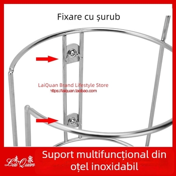 Suport auto din oțel inoxidabil pentru pahare, cu bază de încălzire și raft de depozitare fix