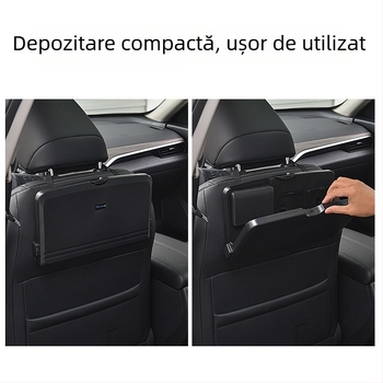 Masă pliabilă pentru banchetă auto cu spațiu de depozitare - McLaren E-21qw, placă artificială, montaj încastrat, funcție: pliere