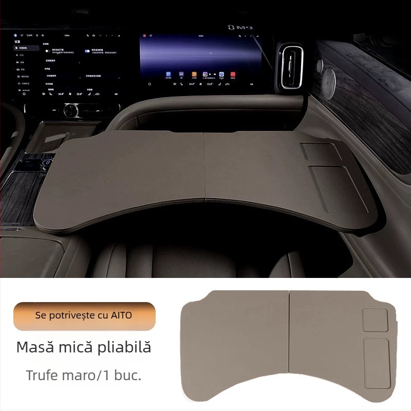 Masă pliabilă pentru mașină pentru scaunele din față și din spate — multifuncțională pentru birou și masă; materiale: lemn și altele; montaj pe perete; compatibil universal